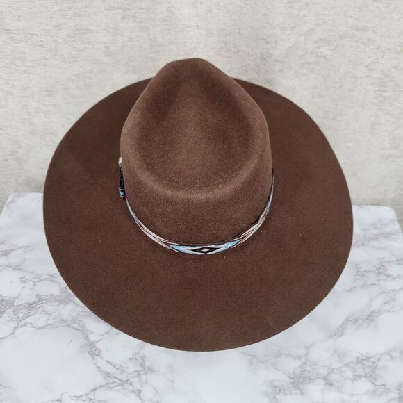 ROCKIN C by Cavenders 100 Australian Wool Brown Felt Western Hat Women\'s Large main image 8